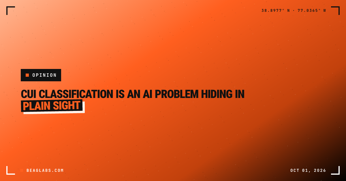 Branded cover: CUI Classification Is an AI Problem Hiding in Plain Sight